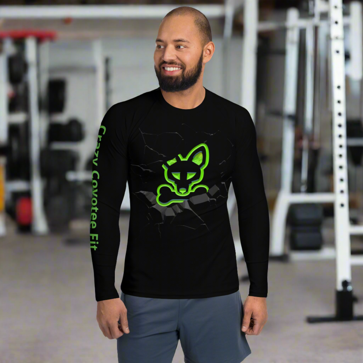 Coyote Rash Guard Men's Electric Black Dri Fit – Crazy Coyotee