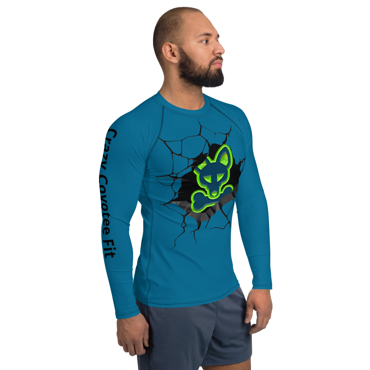 Coyote Rash Guard Men's Electrified Blue Dri Fit – Crazy Coyotee