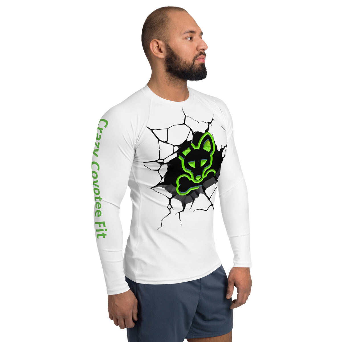 Coyote Rash Guard Men's Electrified White Dri Fit – Crazy Coyotee
